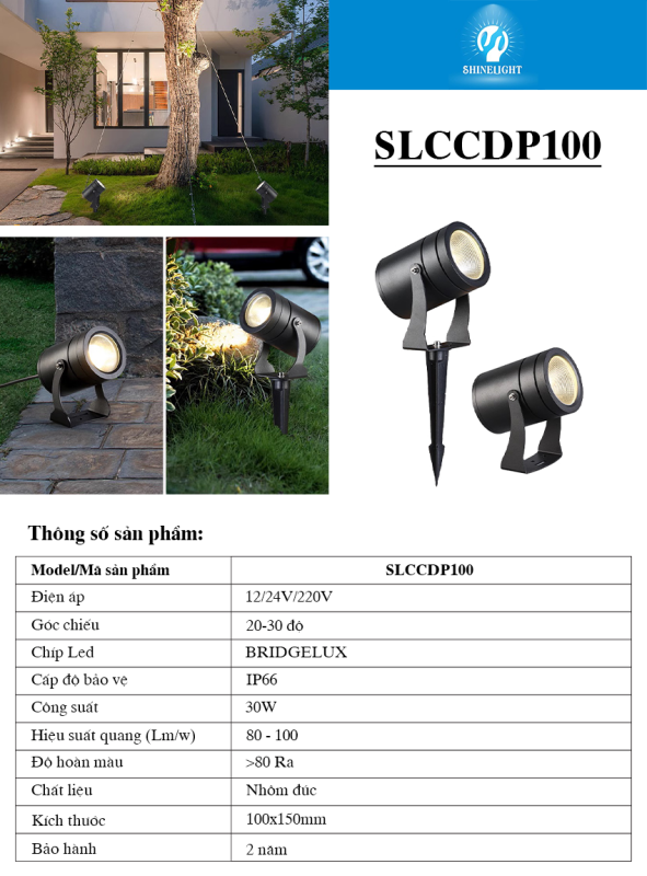 Đèn cắm cỏ chiếu cây