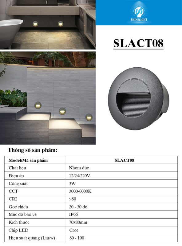 Đèn âm bậc cầu thang SLACT08