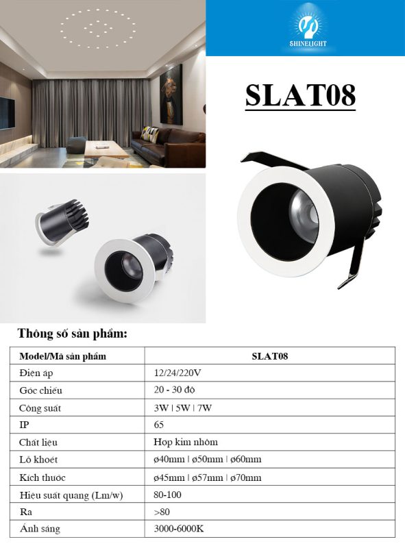 Đèn LED âm trần SLAT08