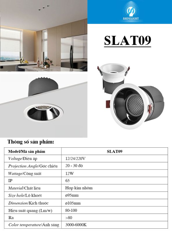 Đèn âm trần SLAT09 Đèn âm trần SLAT09