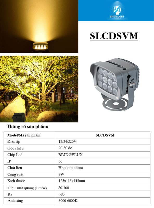 đèn chiếu điểm vuông