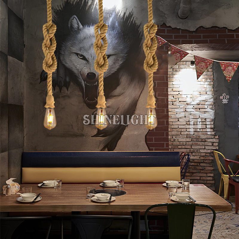 Dây thừng thả đèn trang trí