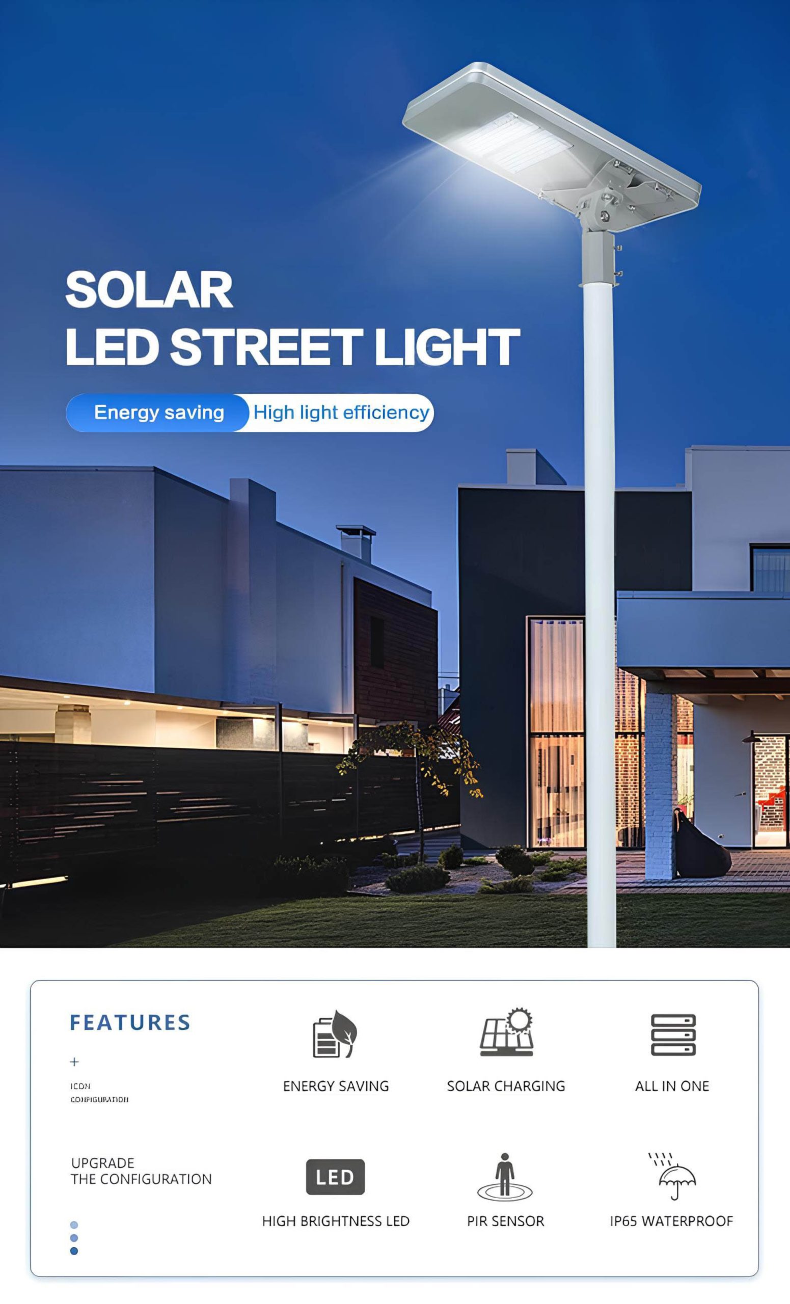 Đèn đường năng lượng mặt trời SL-30PSG Đèn đường năng lượng mặt trời SL-30PSG