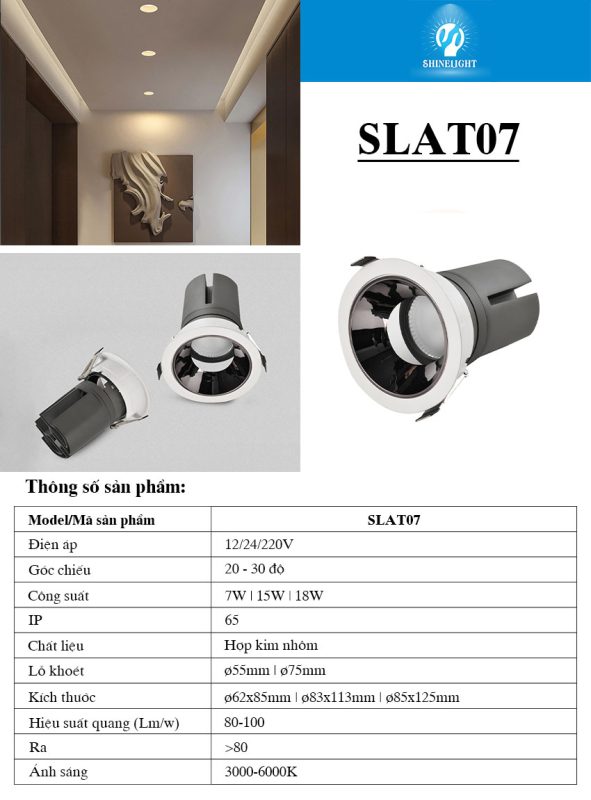 Đèn âm trần SLAT07