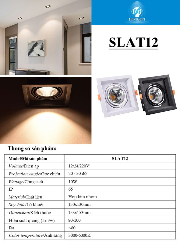 Đèn âm trần SLAT12