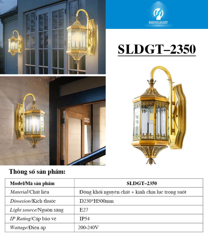 Đèn gắn tường bằng đồng 2350