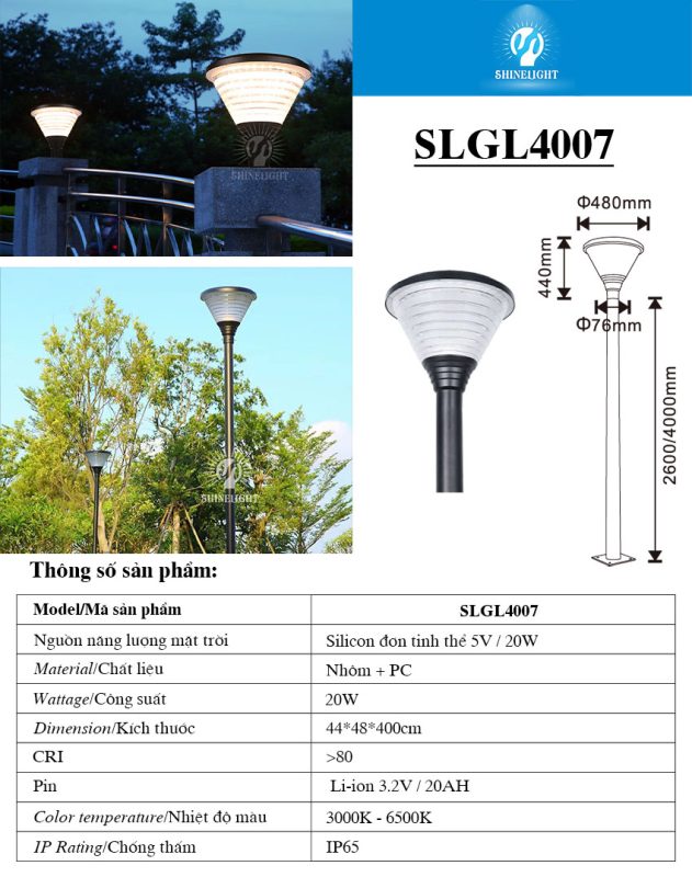 Đèn nấm sân vườn