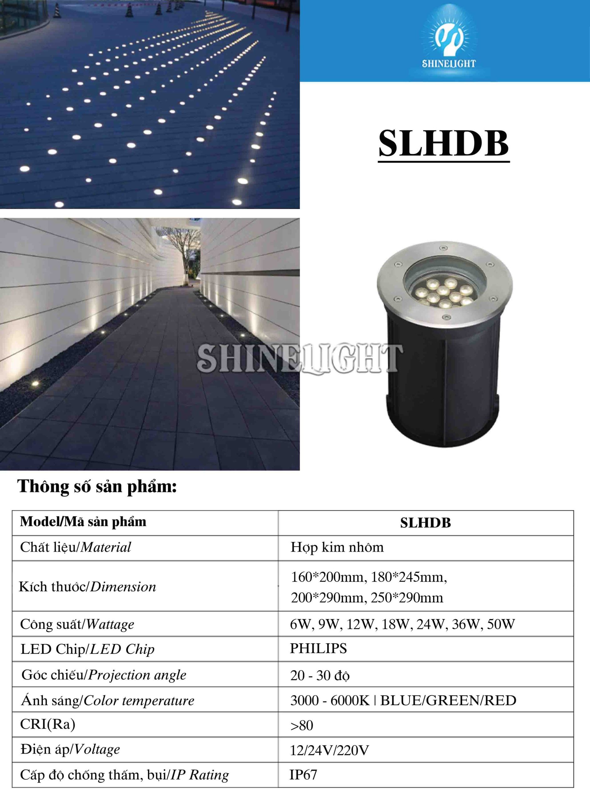 Đèn âm đất cao cấp SLHDB