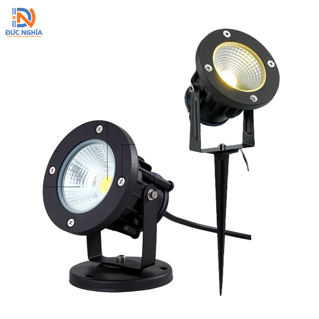 Đèn Rọi Cắm Cỏ Ngoài Trời, Đèn Rọi Cây, Tiểu Cảnh Sân Vườn Công Suất 7W, 12W