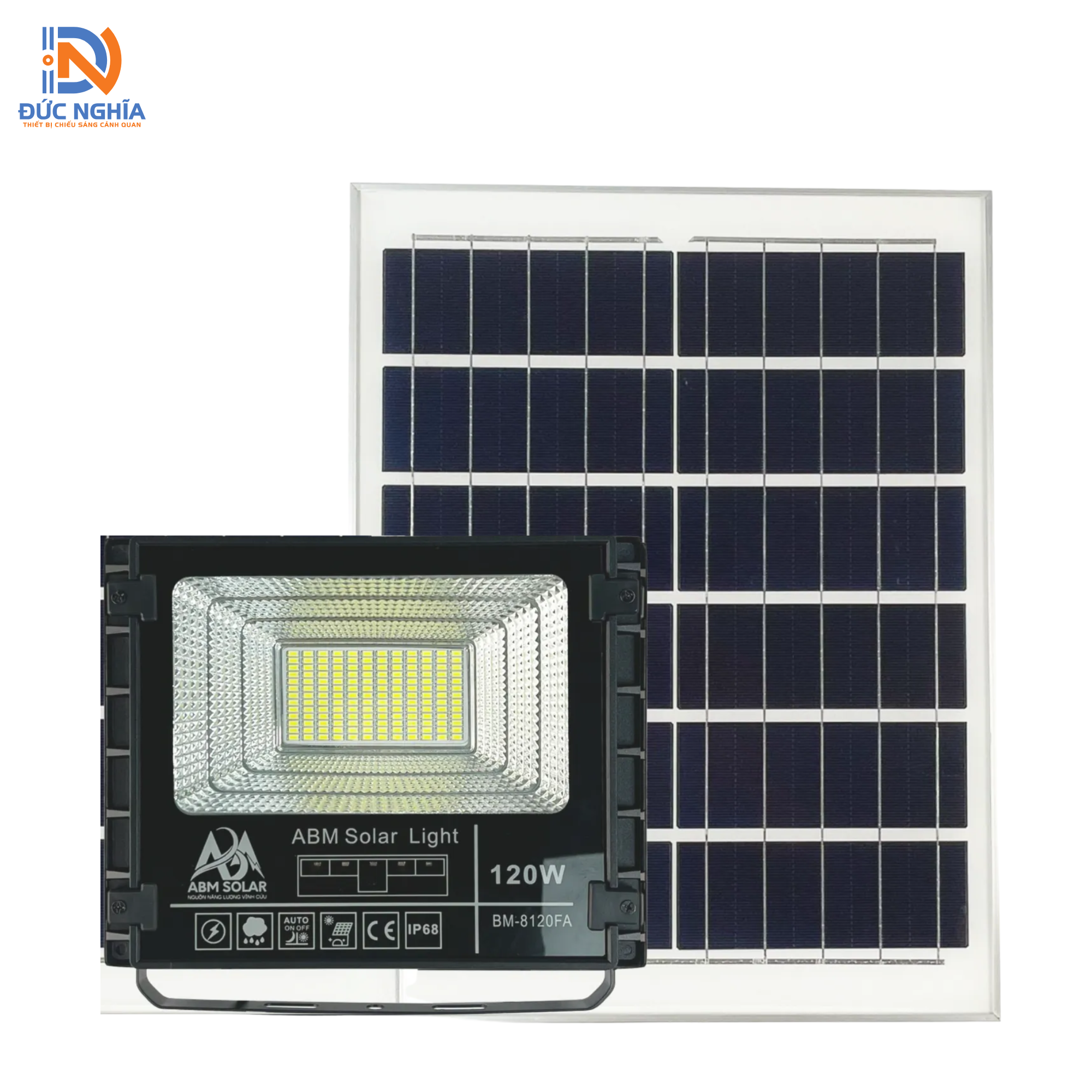 [120W] Đèn Pha Đen Năng Lượng Mặt Trời- (FA Đen-120W)