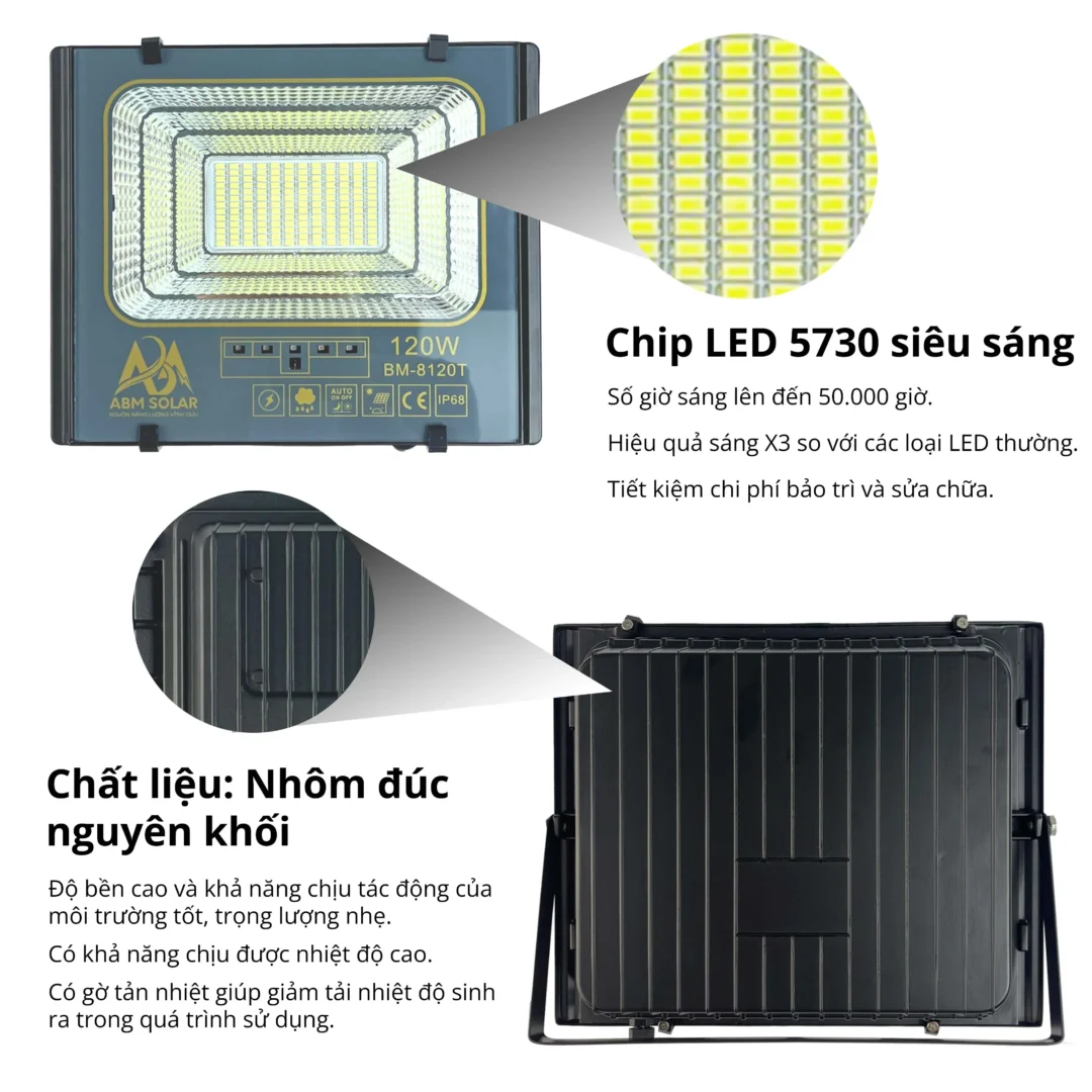 đèn pha năng lượng mặt trời 120w