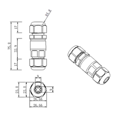dau-noi-chong-nuoc-sl684-a-4 Đầu nối chống nước 2 lõi 3 lõi 4 lõi SL684-A